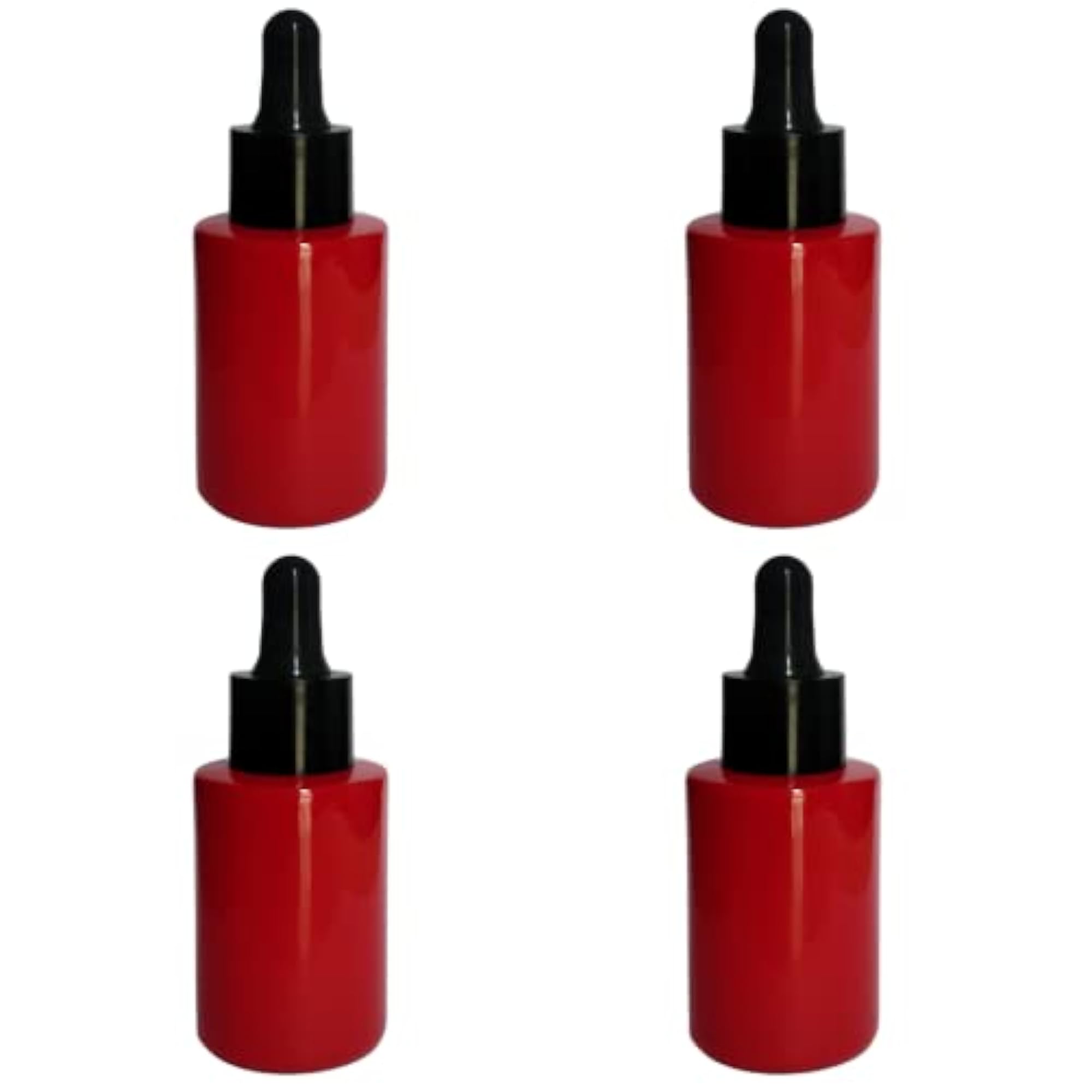 Multipurpose Round Glass Bottle with Dropper, 30ml, Pack of 4